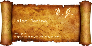 Maisz Janina névjegykártya